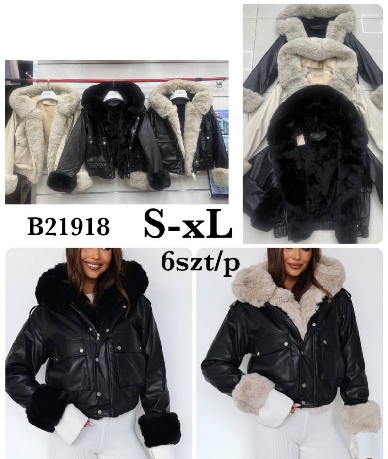 Kurtki damskie skórzana Roz S-XL, 1 Kolor Paczka 6szt 